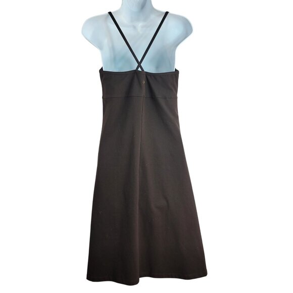 Prana Lola Strappy Mini Dress Brown Large Shelf Bra Stretch Sleeveless Active - Picture 4 of 7